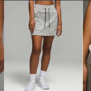 Lululemon hiking skirt with shorts under, grey, size 4, perfect condition